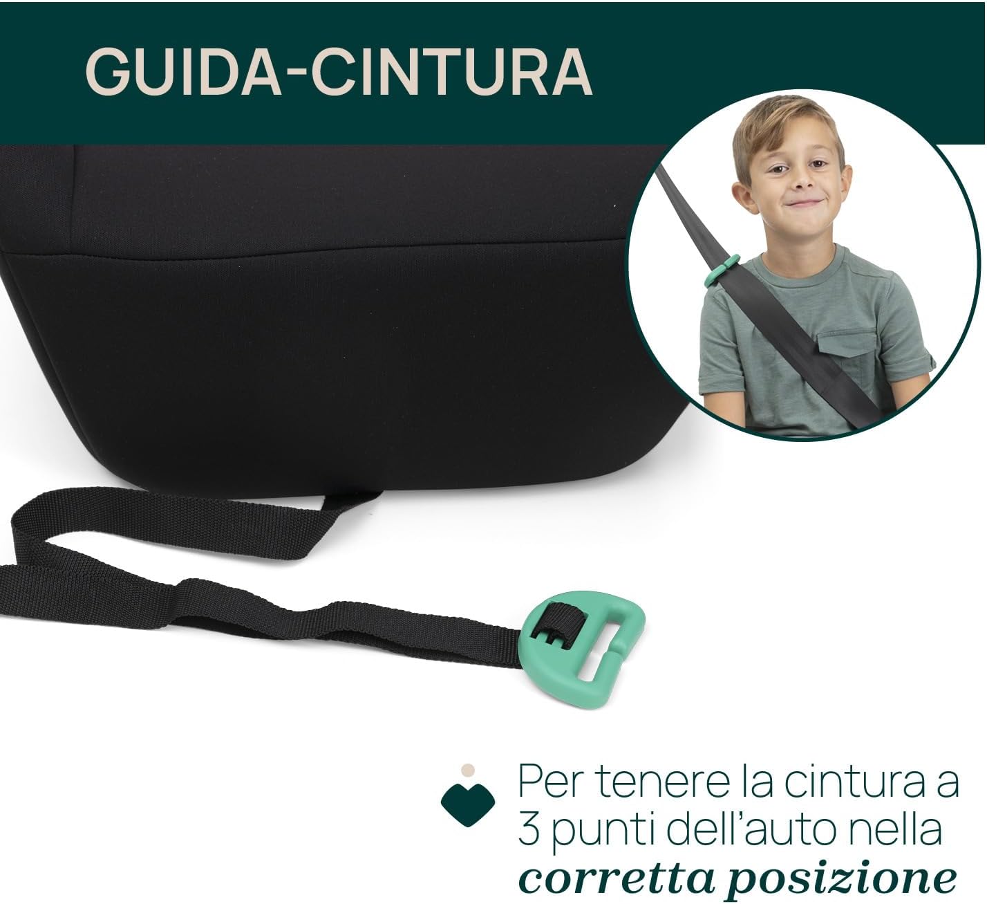 Detalle 2 de Chicco Quasar i-Size: Seggiolino Auto Gruppo 3 per bambini 126–150 cm (7–12 anni) - Nero