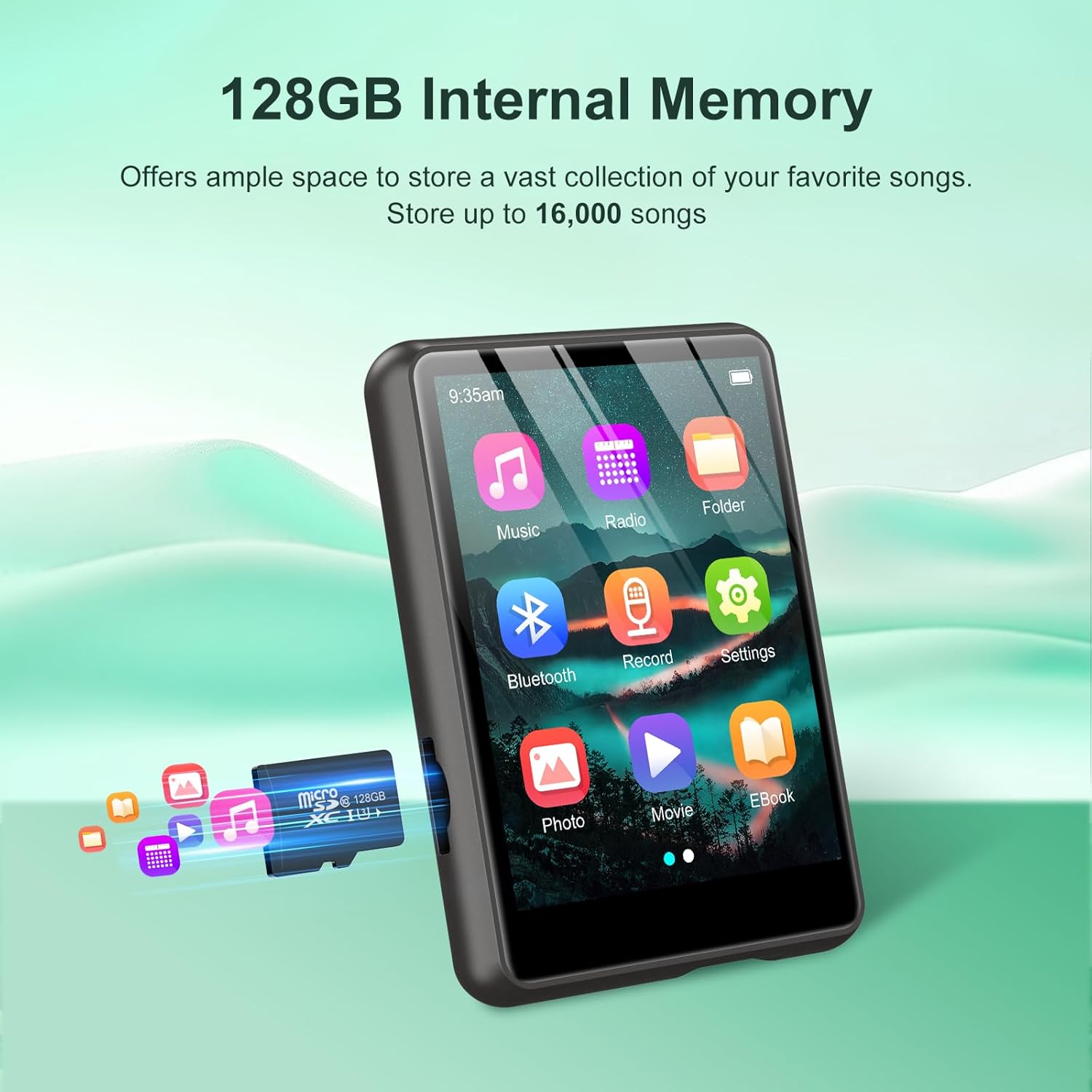 Thumbnail 4 de Reproductor MP3 ZAQE 128 GB Bluetooth 5.3