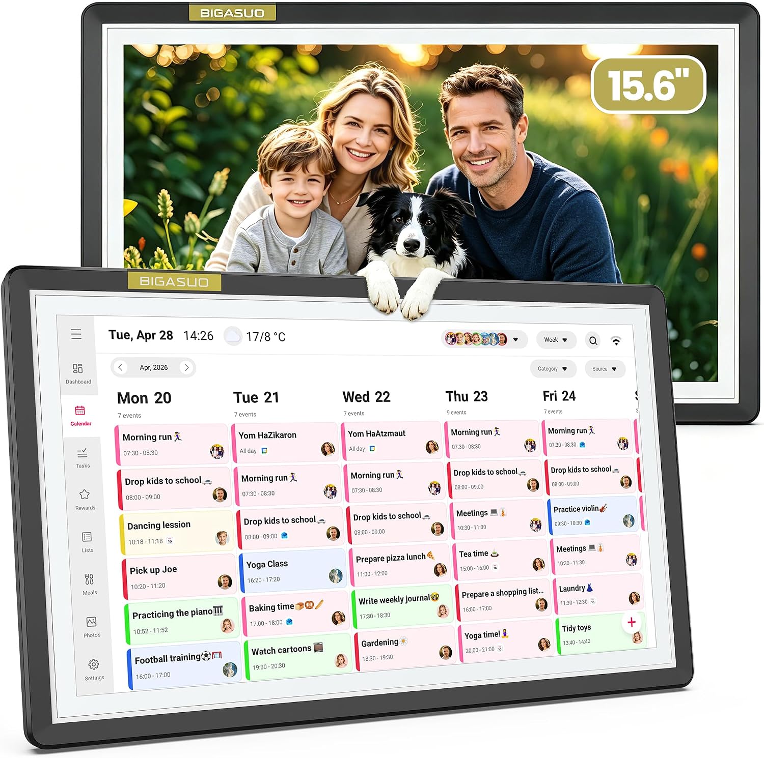 Detalle de BIGASUO Digital Calendar, 15.6-inch