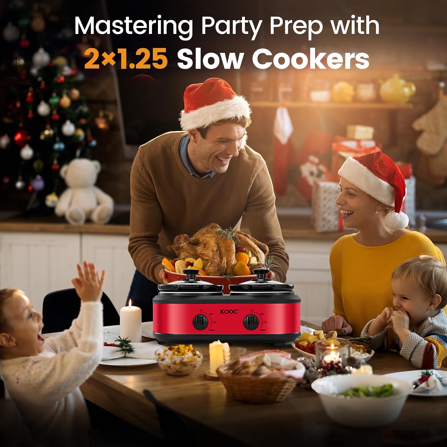 Detalle 1 de KOOC Double Slow Cooker, 2.5 Quart