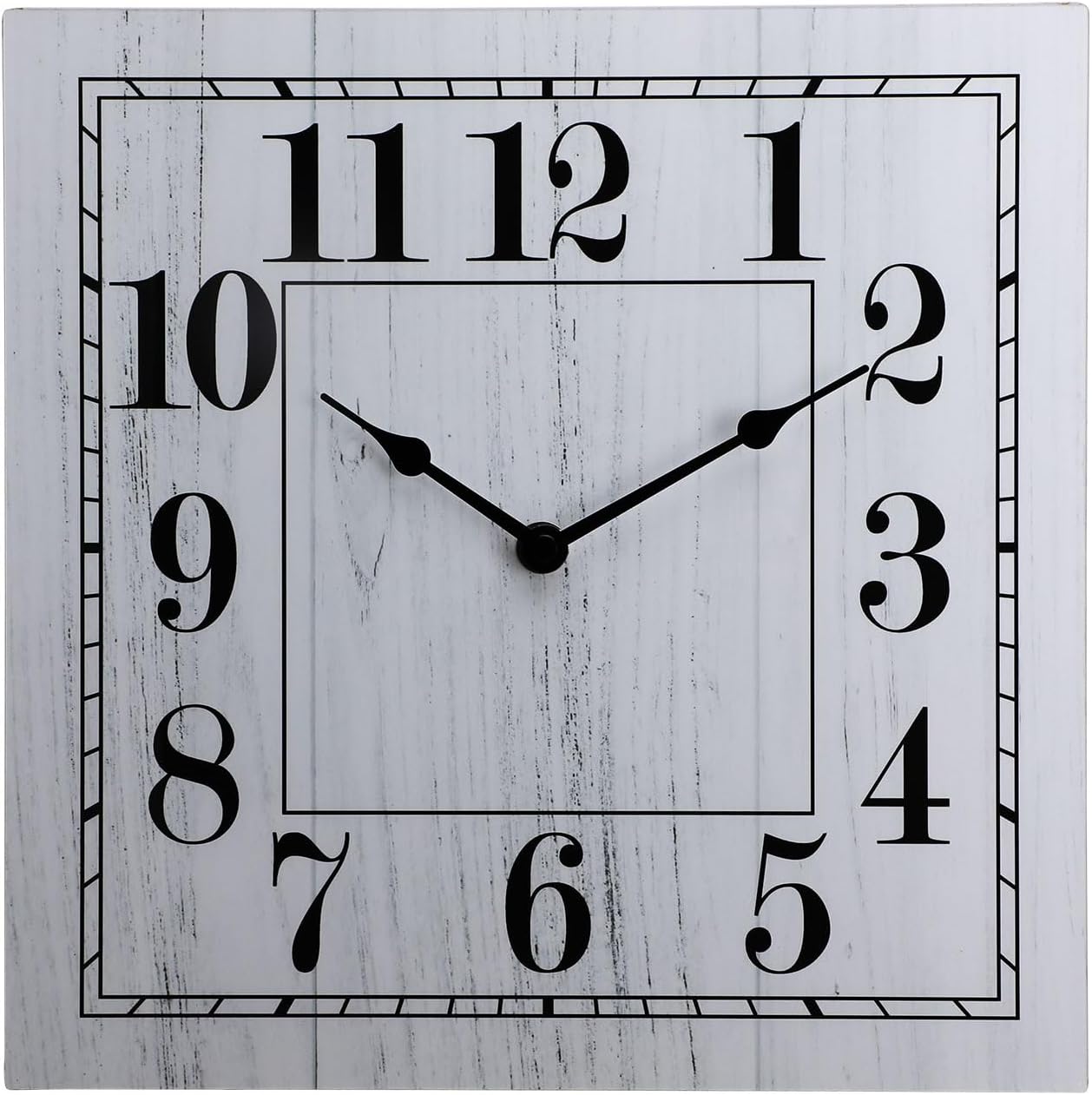 Detalle 2 de COMTEX Minimally Modern Olive Green Wall Clock (12 inch) – Quiet Quartz Living Room Clock