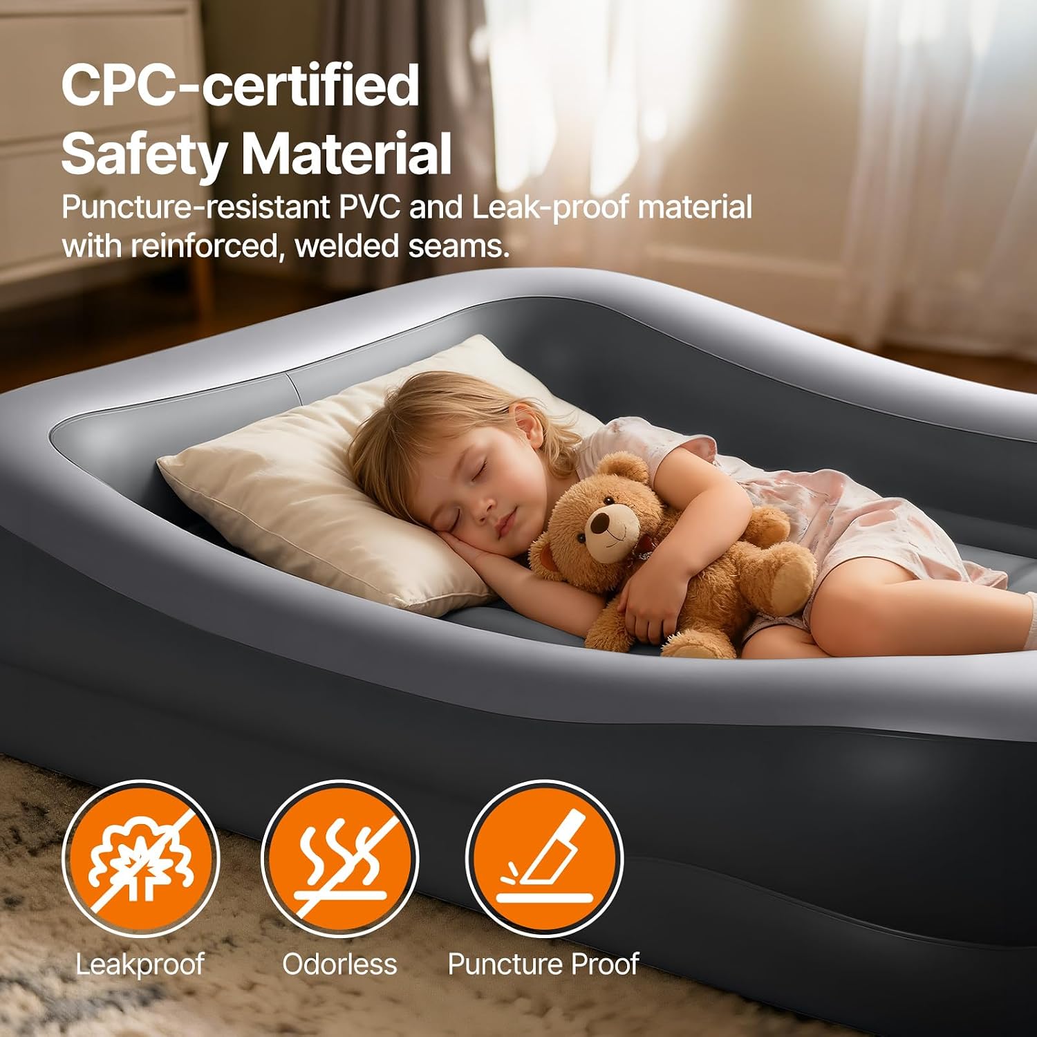 Detalle 1 de OGERY Inflatable Toddler Bed with Tent