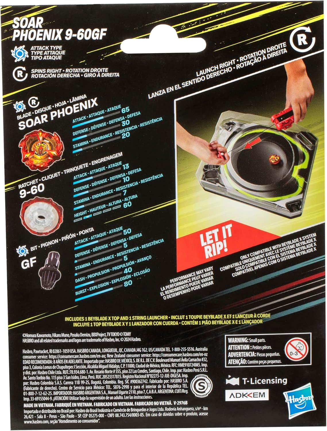 Detalle 2 de Beyblade X Soar Phoenix 9-60GF Deluxe String Launcher Set with Right-Spin Top