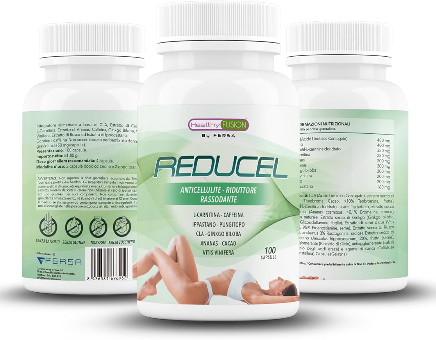 Detalle 2 de Healthy Fusion Reducel: trattamento anticellulite, rassodante e tonificante in capsule