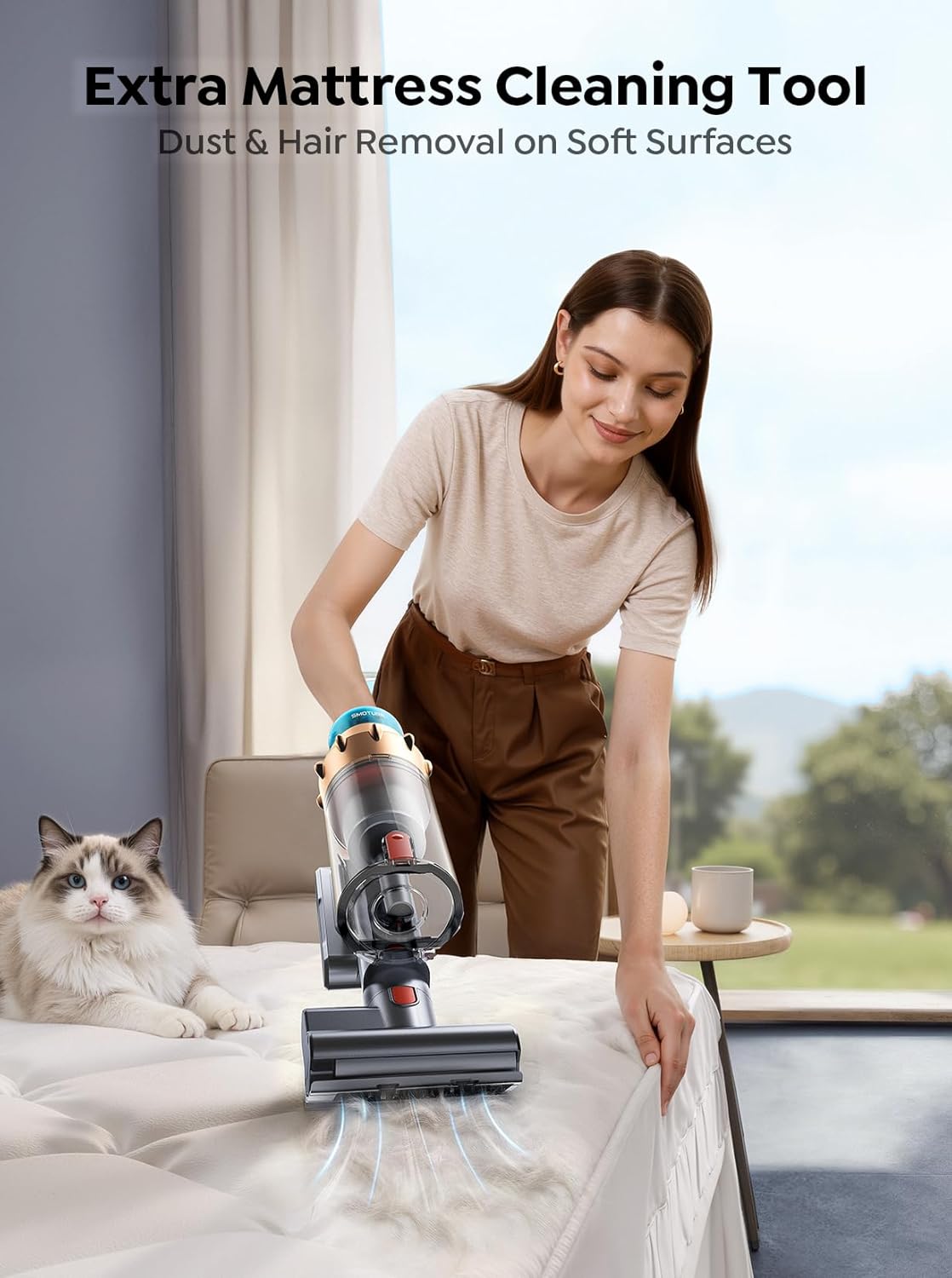 Thumbnail 3 de SMOTURE VAC01 Cordless Stick Vacuum Cleaner (55KPA, 650W, up to 70Mins) with Motorized Bed Brush, LED Touchscreen & Auto Mode