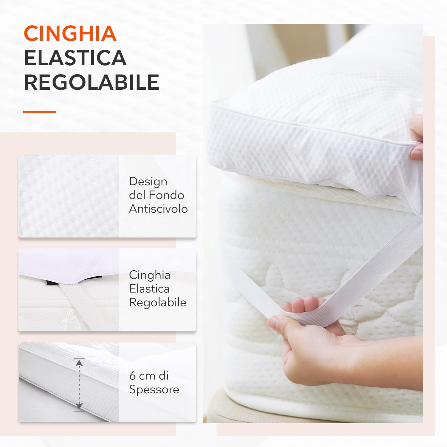 Detalle 2 de Sweetnight Topper 140x190 6 cm microfibra extra-morbido