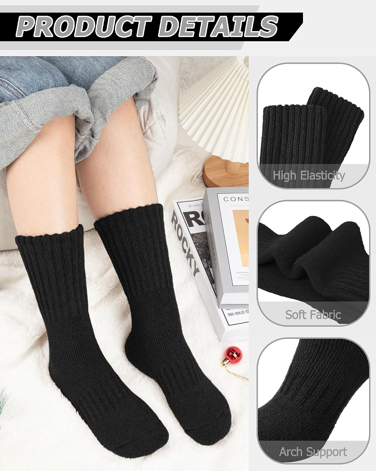 Detalle 2 de Senker Women's Wool Socks, 4-Pair Set