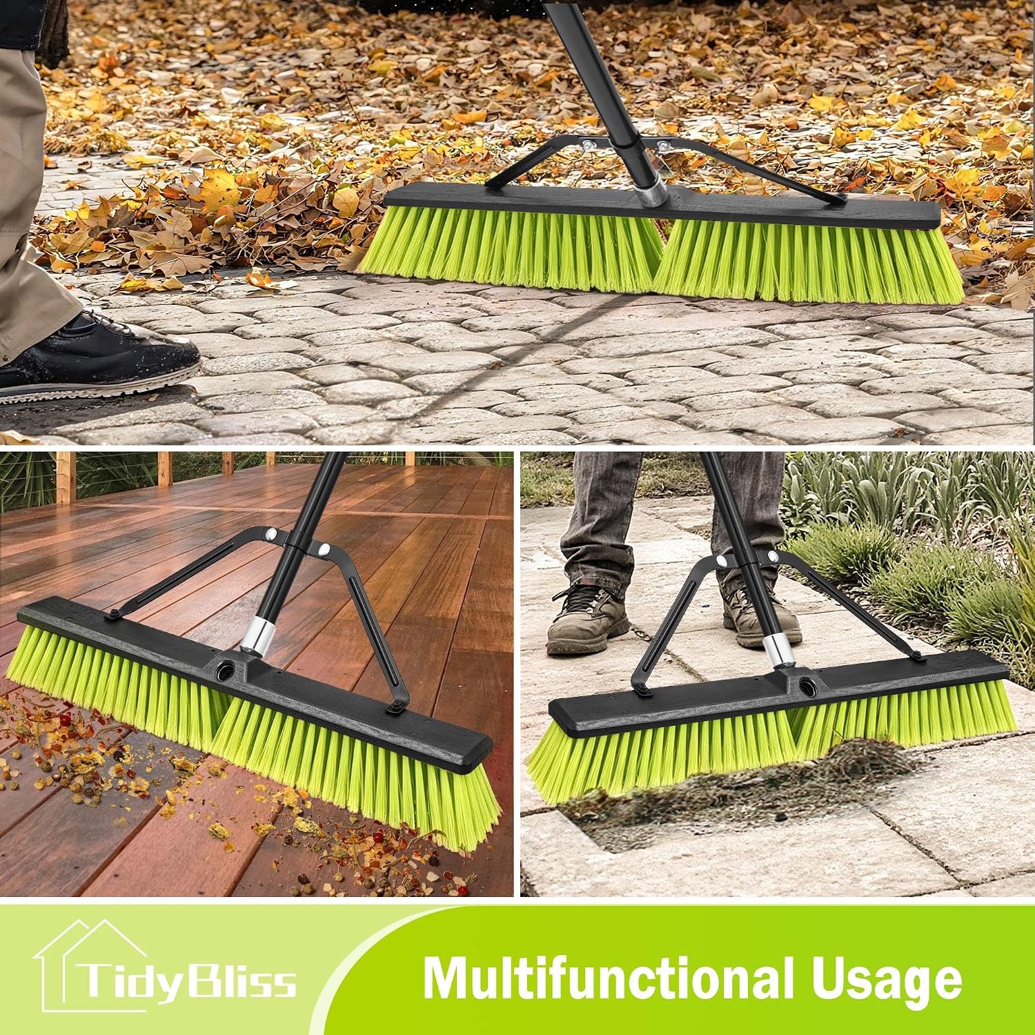 Detalle de TidyBliss TPB-6 24-Inch Push Broom with Stiff PET Bristles and 63-Inch Handle