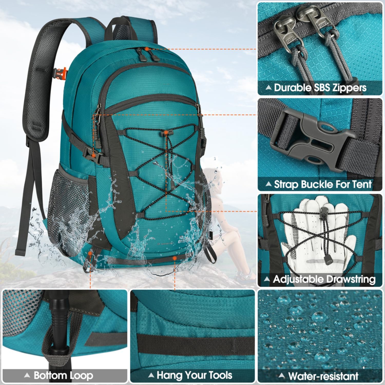 Thumbnail 4 de RAINSMORE 40L Sac à dos randonnée ultraléger