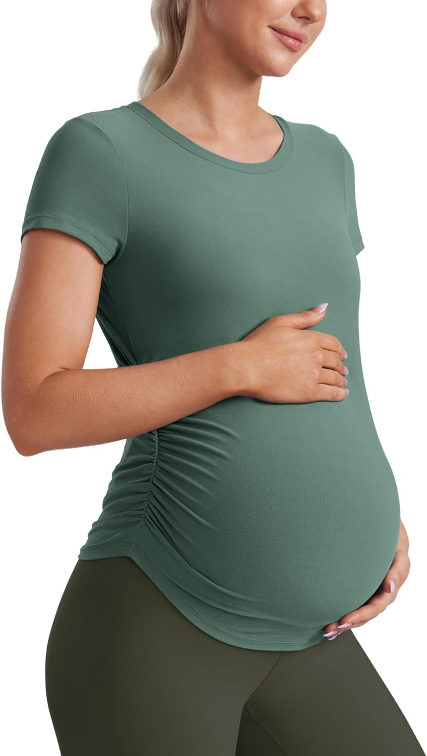 Detalle de CRZ YOGA Women's Cloudweight Maternity Side Ruched T-Shirt