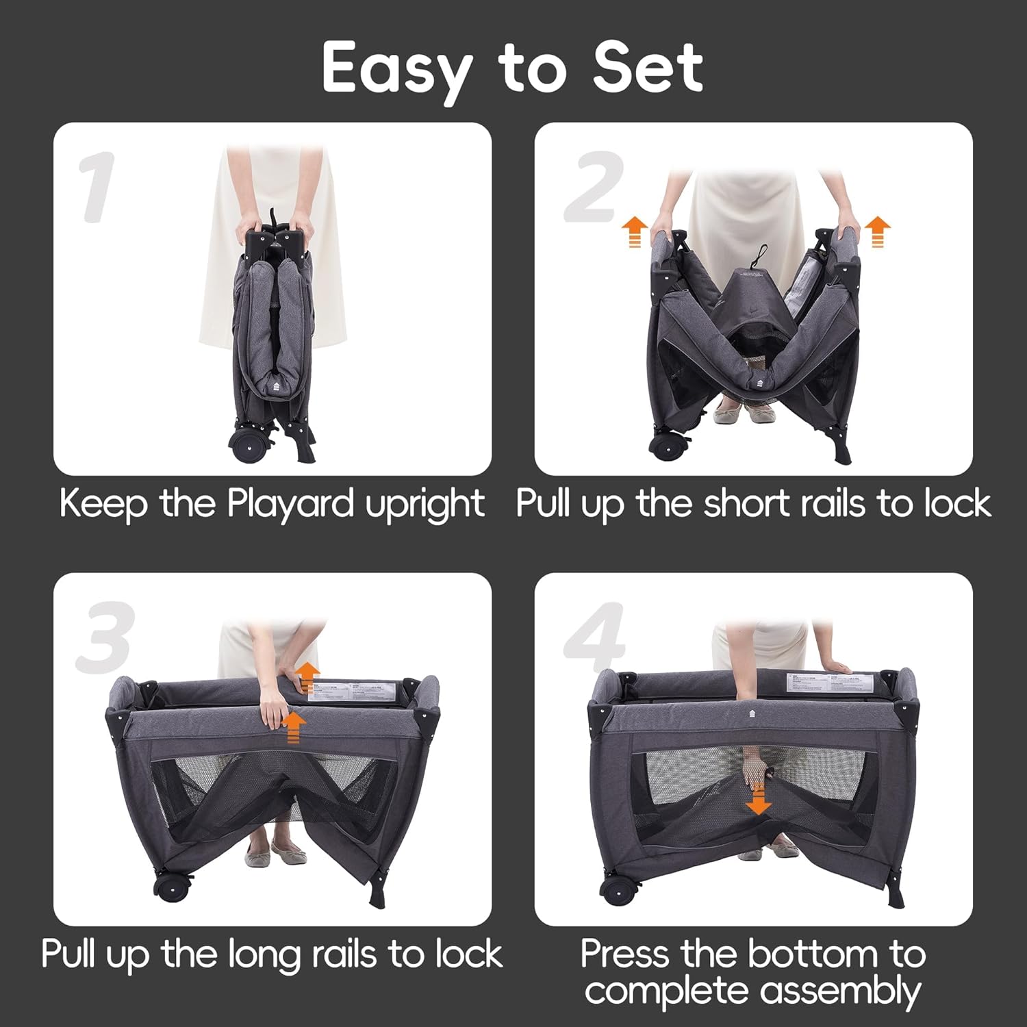 Thumbnail 2 de Pamo Babe Pack and Play 4-in-1: Bassinet, Changing Table, Diaper Organizer & Foldable Playard