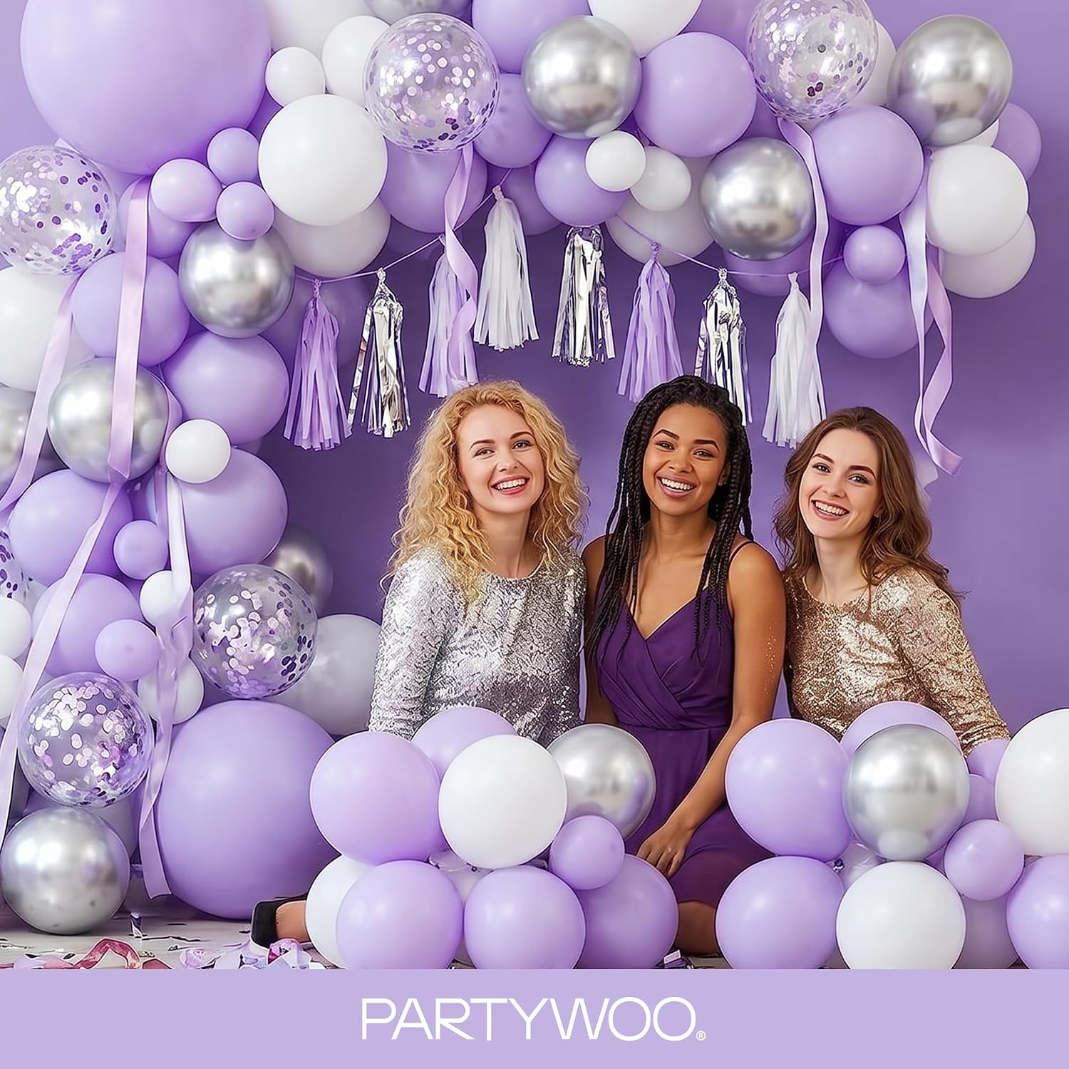 Thumbnail 4 de PartyWoo Lavender Balloons 140 Count