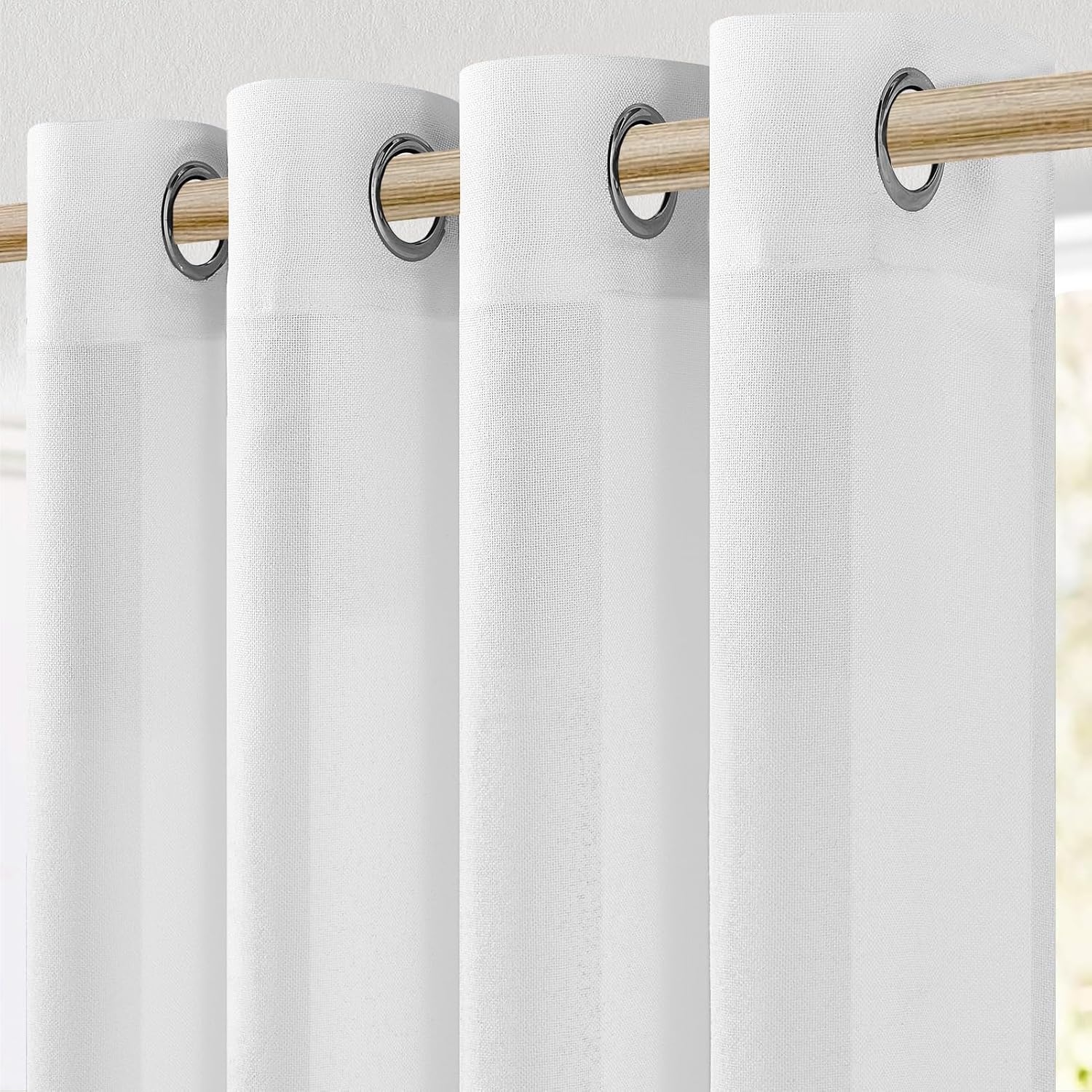 Thumbnail 1 de CUTEWIND Vorhang Weiss Leinenoptik 245 cm