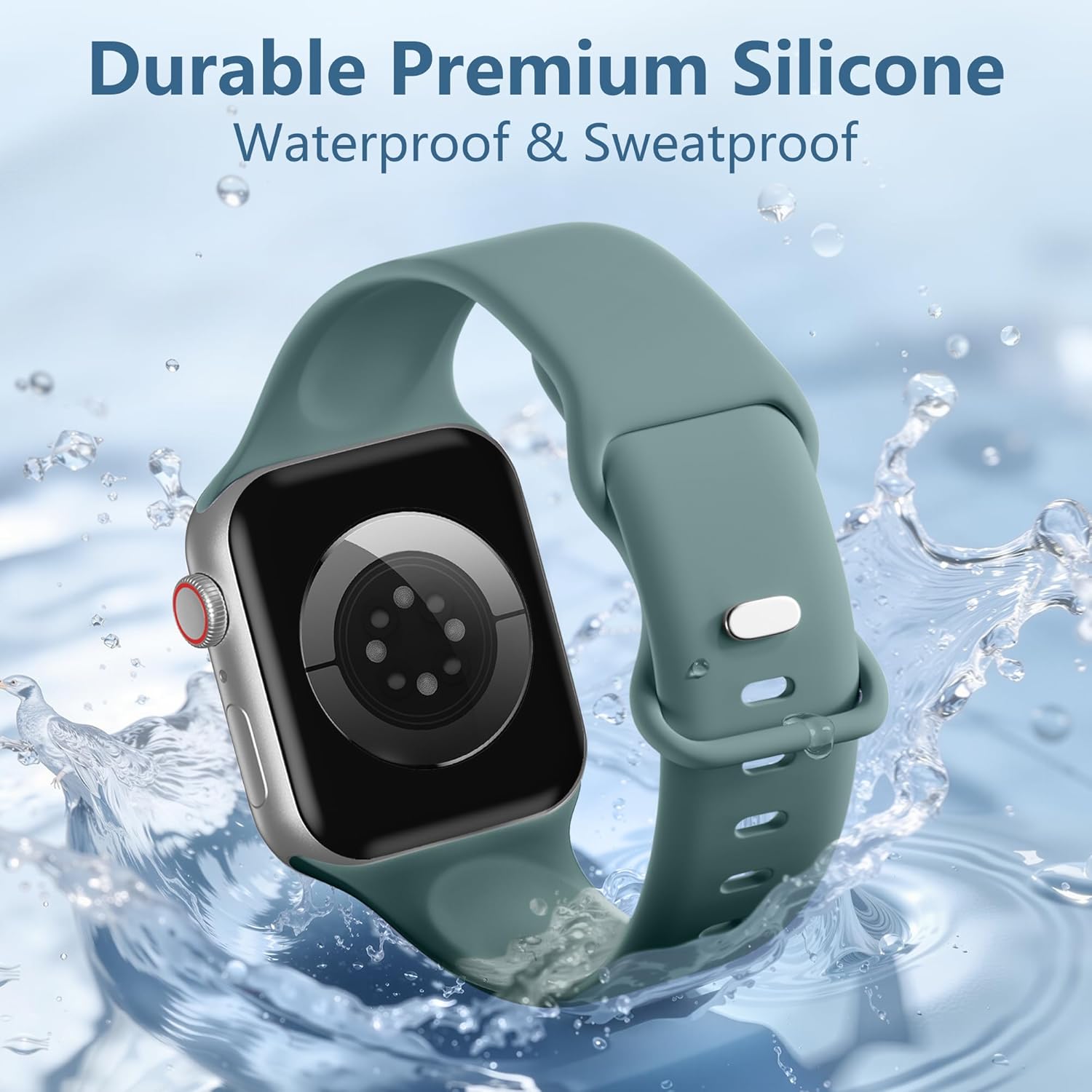 Thumbnail 2 de DaQin Soft Silicone Band for Apple Watch – Breathable Sport Strap (38/40/41/42mm) in Green