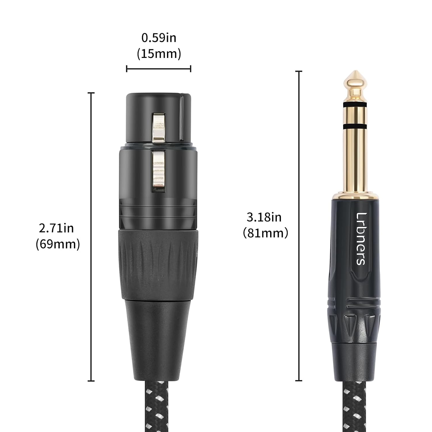 Detalle de Lrbners TC145BXK07-20 TRS-to-XLR Audio Cable, 6.6-Foot 2-Pack