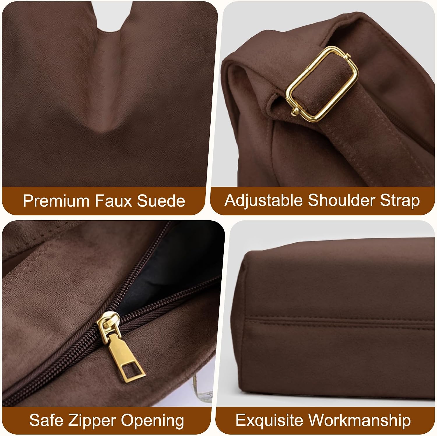 Detalle de Gluckstar sac à main femme cabas en daim synthétique, porté épaule ou main