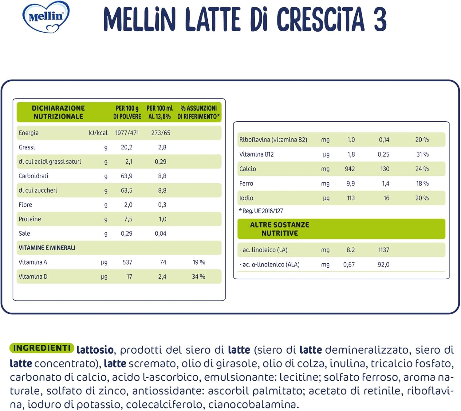Thumbnail 1 de MELLIN 3 Latte di Crescita in Polvere 3080 g – dal 1° al 2° anno, gusto Delicato