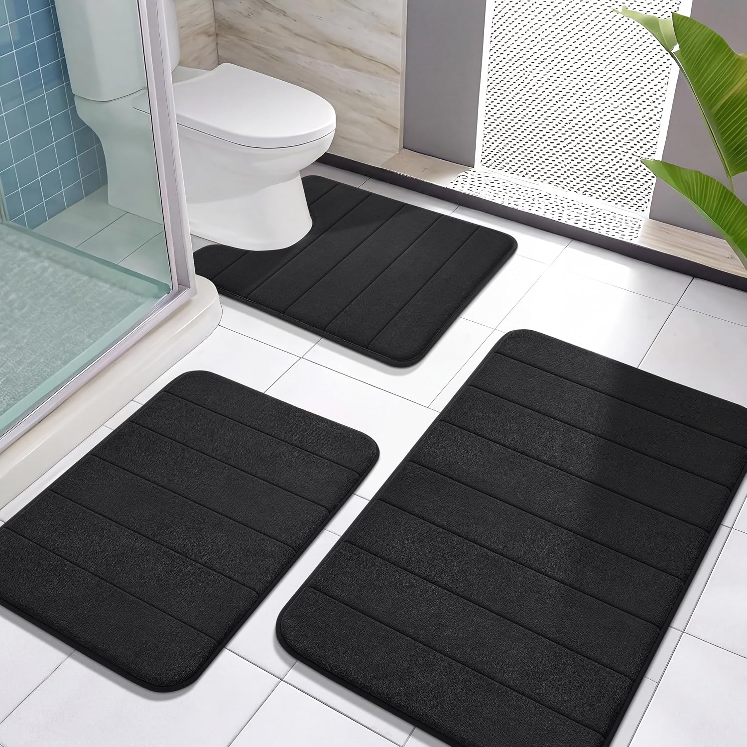 Detalle de Yimobra Memory Foam Bath Mat Set 3 Pieces