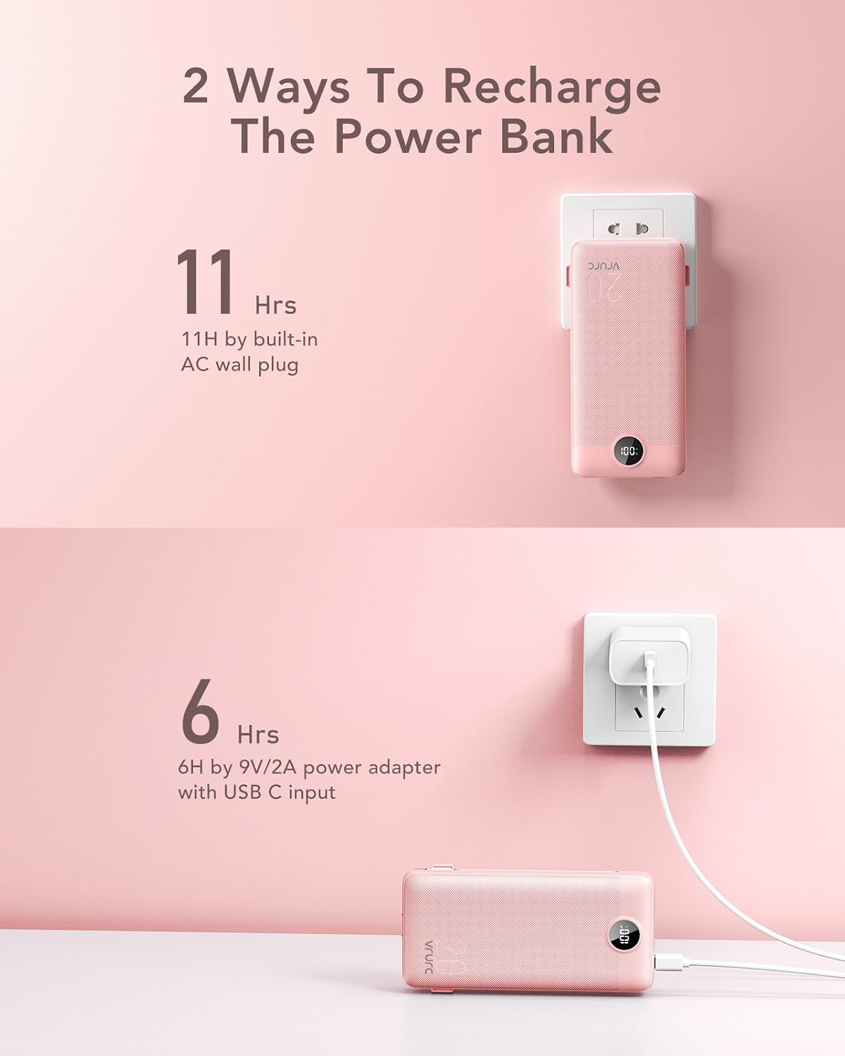 Detalle 2 de VRURC Portable Charger 20000mAh