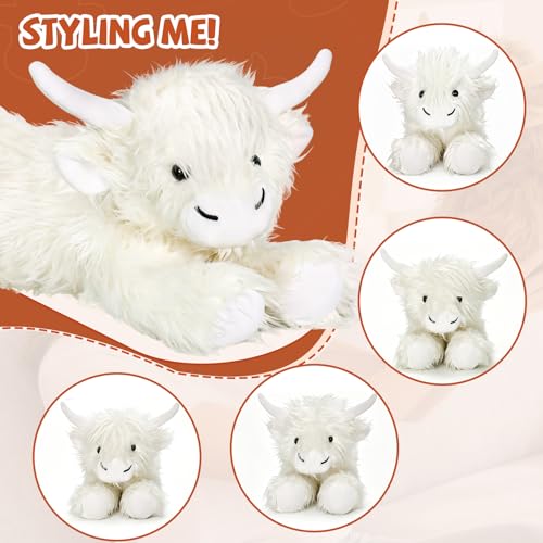 Thumbnail 7 de Highland Cow Heatable Weighted Plush with Lavender Scent by HBPLN