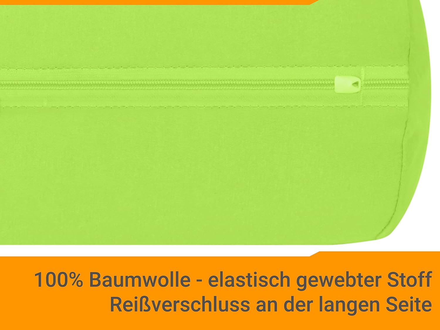 Detalle 2 de Housse de traversin en coton Jersey 40x15 — Lot de 2 Apfel, certifiée Oeko-Tex