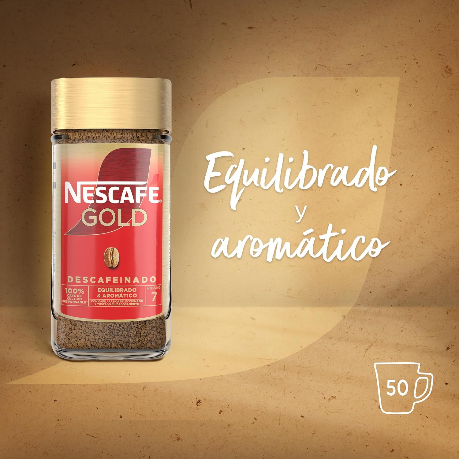 Detalle de NESCAFÉ Gold Descafeinado Café 100% Arábica – 6x100g