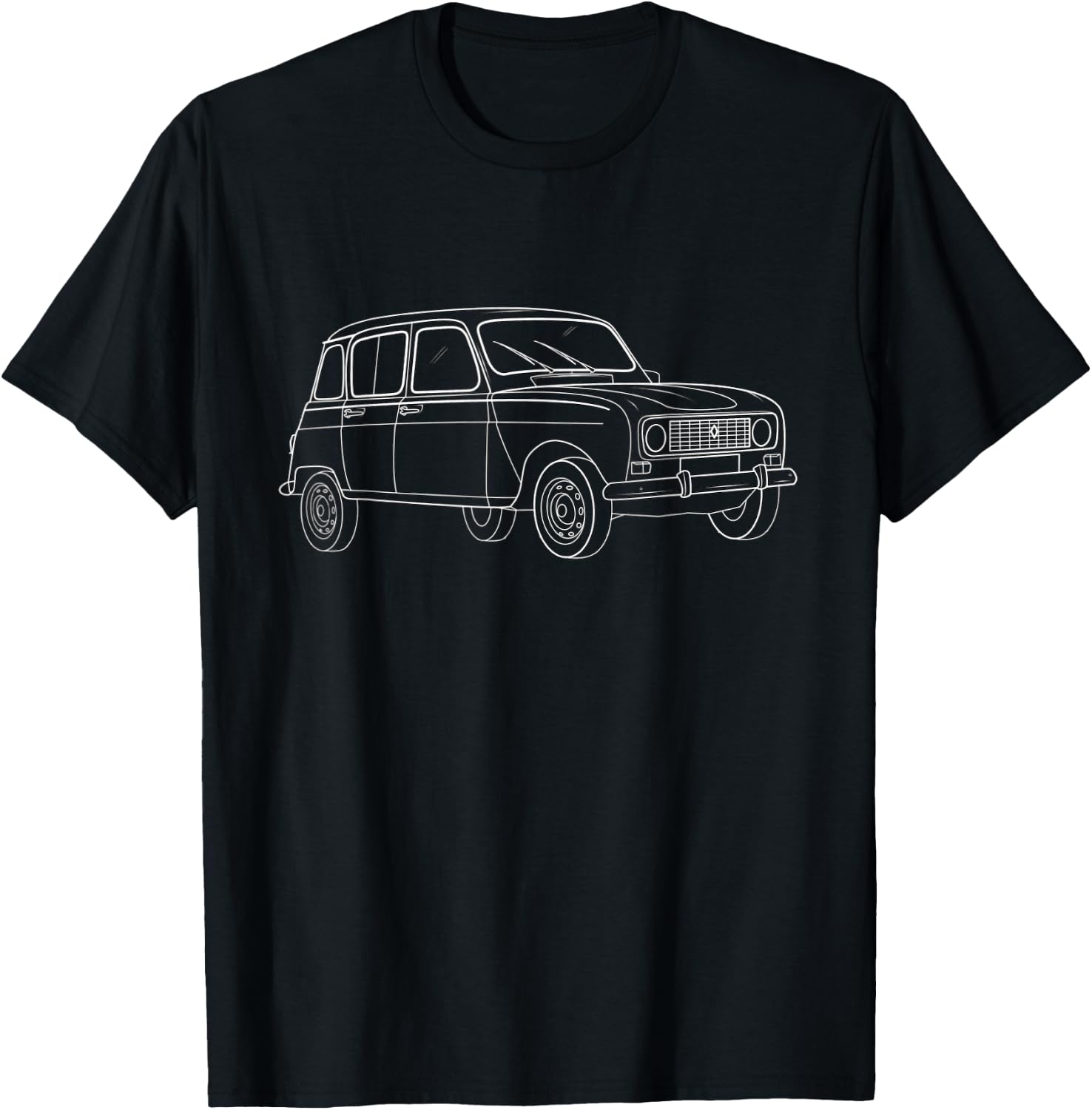 Detalle de R4 Voiture Classique de France T-Shirt – Nostalgie et coupe classique