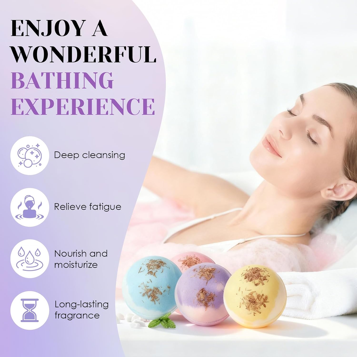 Detalle de Lot de 4 boules de bain relaxantes 100 g