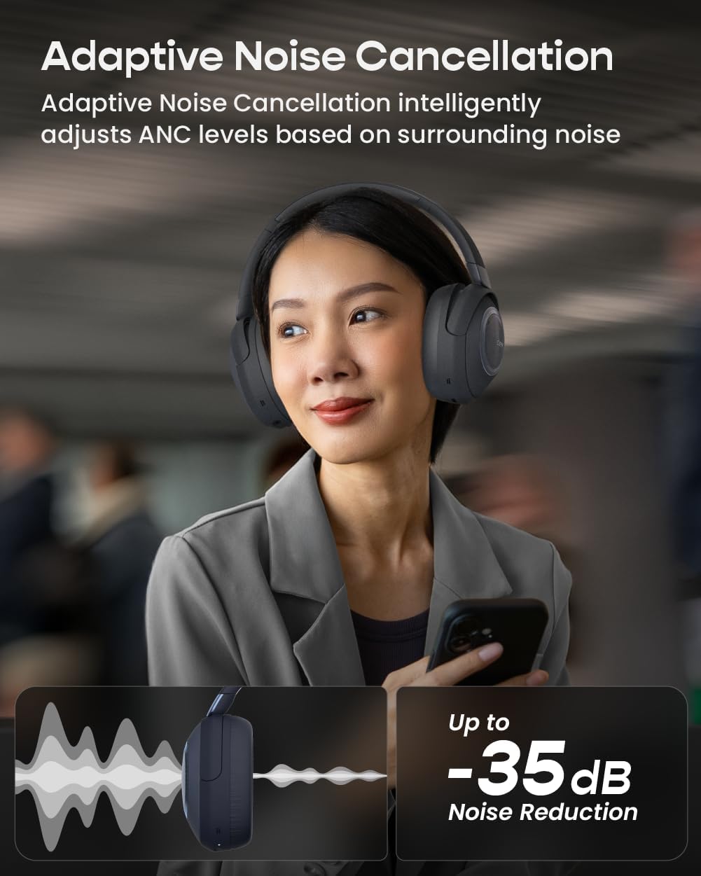 Detalle 2 de Cleer Noise-Canceling Bluetooth Headphones, Alpha
