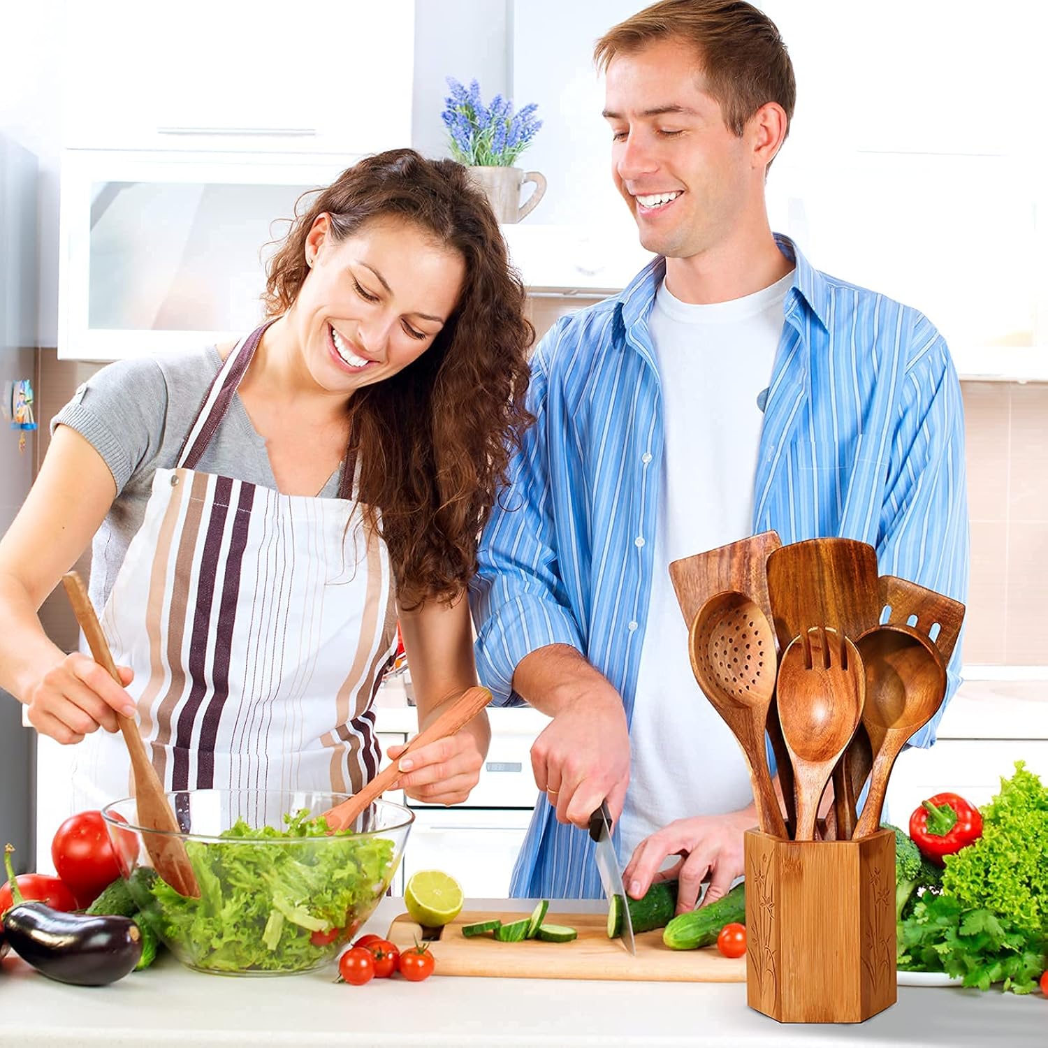 Thumbnail 5 de Holzlöffel zum Kochen – 6-teiliges Teakholz-Set