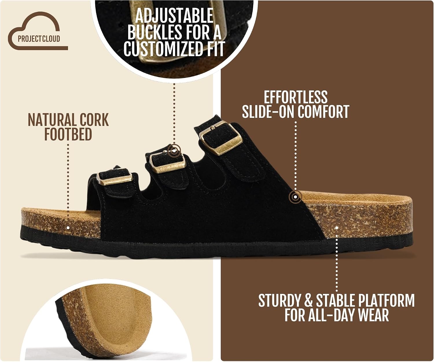 Detalle de Project Cloud Leather Sandals