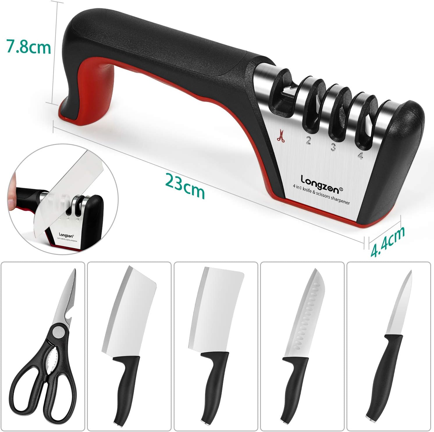 Detalle de Longzon 4-in-1 Knife Sharpener 4-Stage