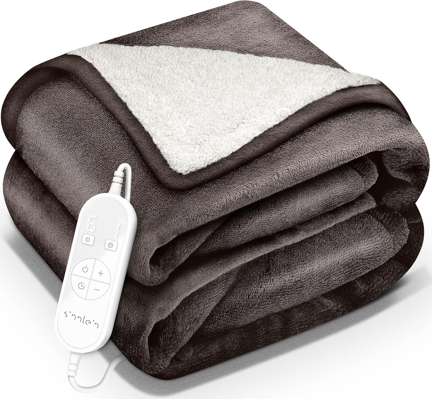 Detalle de sinnlein® Couverture chauffante 180 x 130 cm – chaleur douce, arrêt automatique et lavage en machine