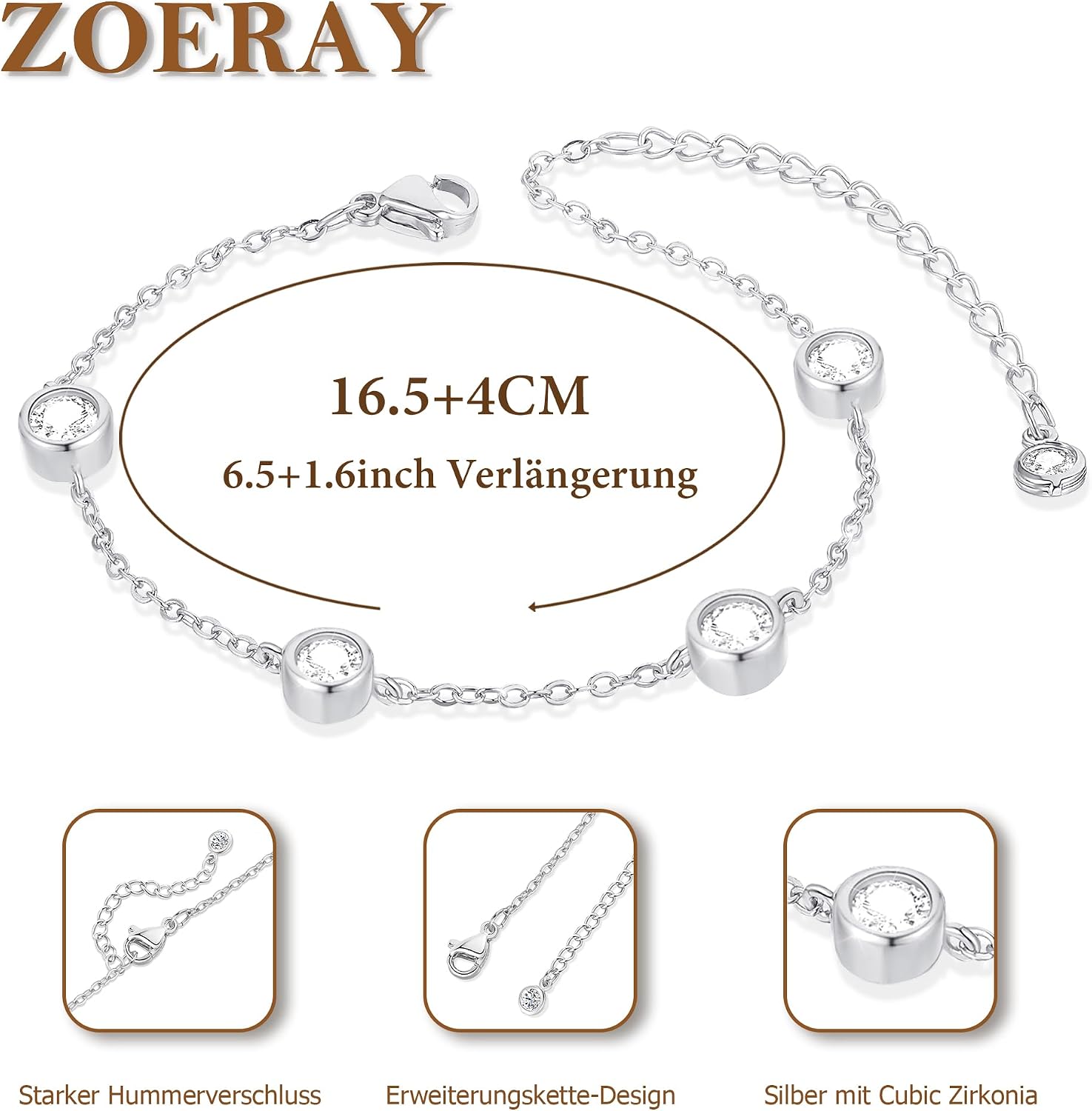 Thumbnail 5 de ZOERAY Armband Damen 18k Gold Silber