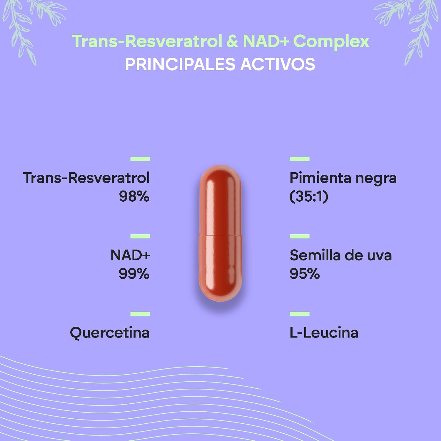 Thumbnail 3 de Trans Resveratrol NAD+ 686mg Complex 60 cápsulas