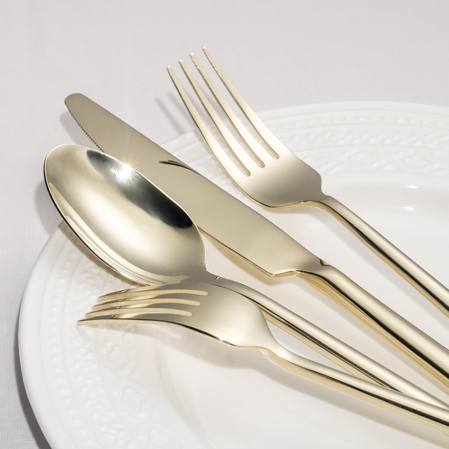 Thumbnail 4 de Alata Potter Champagne Gold 40-Piece Forged Silverware Set (Service for 8) in Stainless Steel