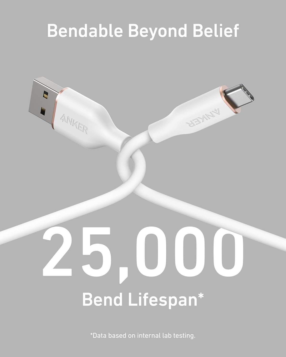 Detalle 2 de Anker Flow Cord USB-A to USB-C Cable (6 ft, Silicone) – 15W Fast Charging & 480 Mbps Sync