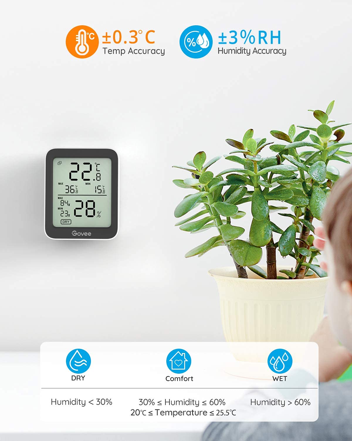 Thumbnail 4 de Govee Room Thermometer Hygrometer 3-inch