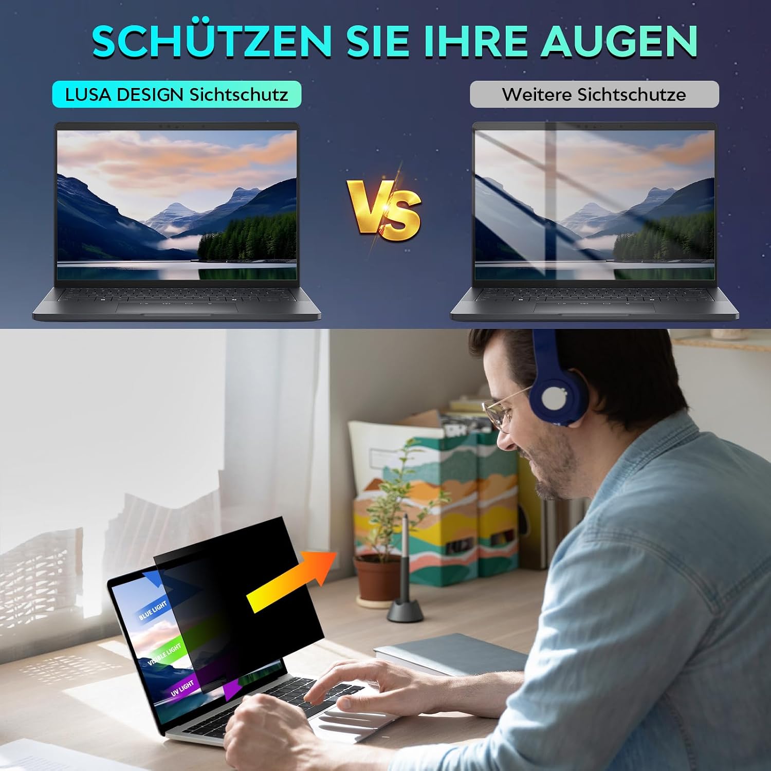 Thumbnail 3 de Sichtschutzfolie für Laptop 15,6 Zoll
