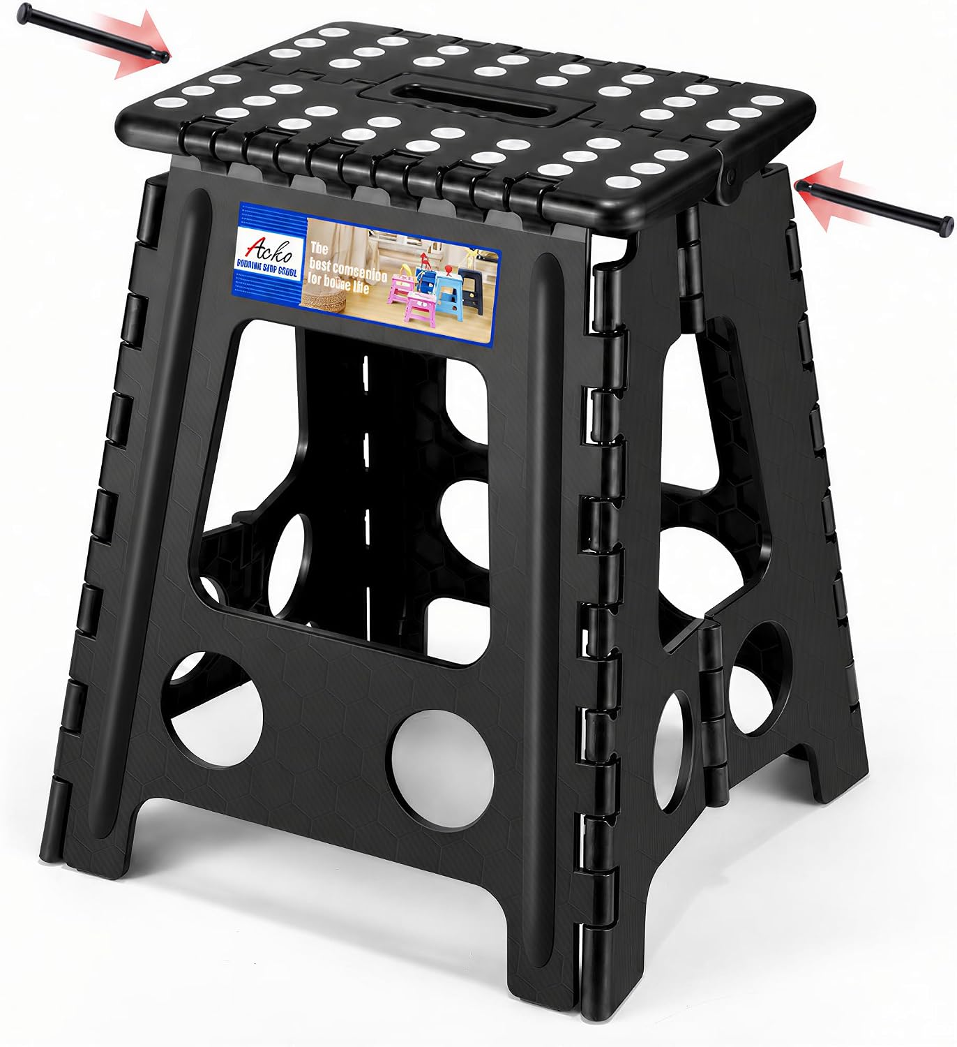 Detalle de ACKO Folding Step Stool 16 Inch 400 lbs