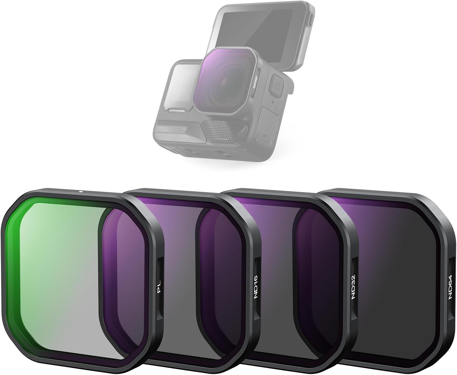 Detalle de NEEWER 4-Pack ND & Polarizer Filter Set for Insta360 Ace Pro 2 (PL/ND16/ND32/ND64)