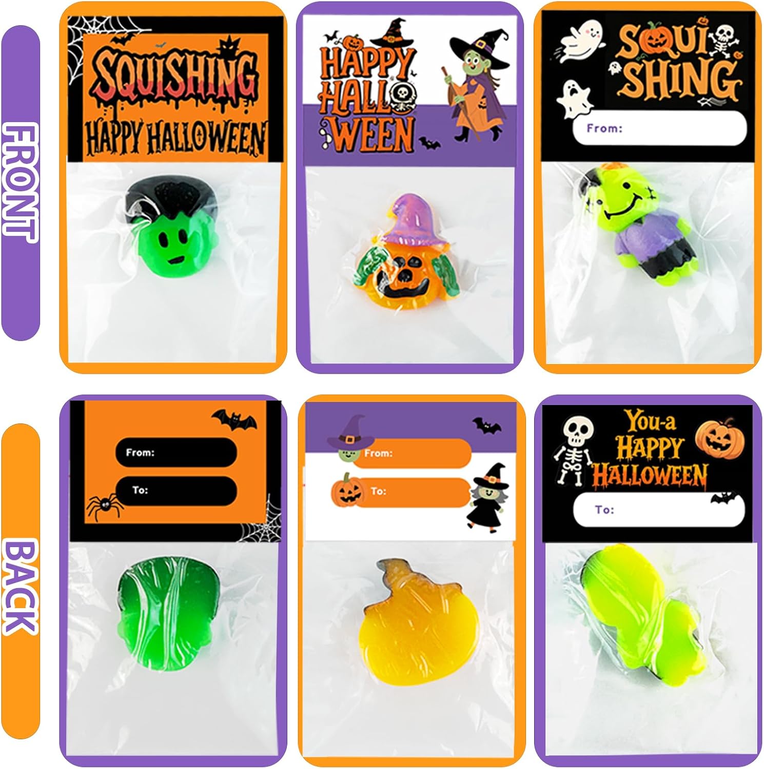 Detalle de DKJOAZ 24-Pack Halloween Mochi Squishy Toys with Cards, Non-Candy Party Favors