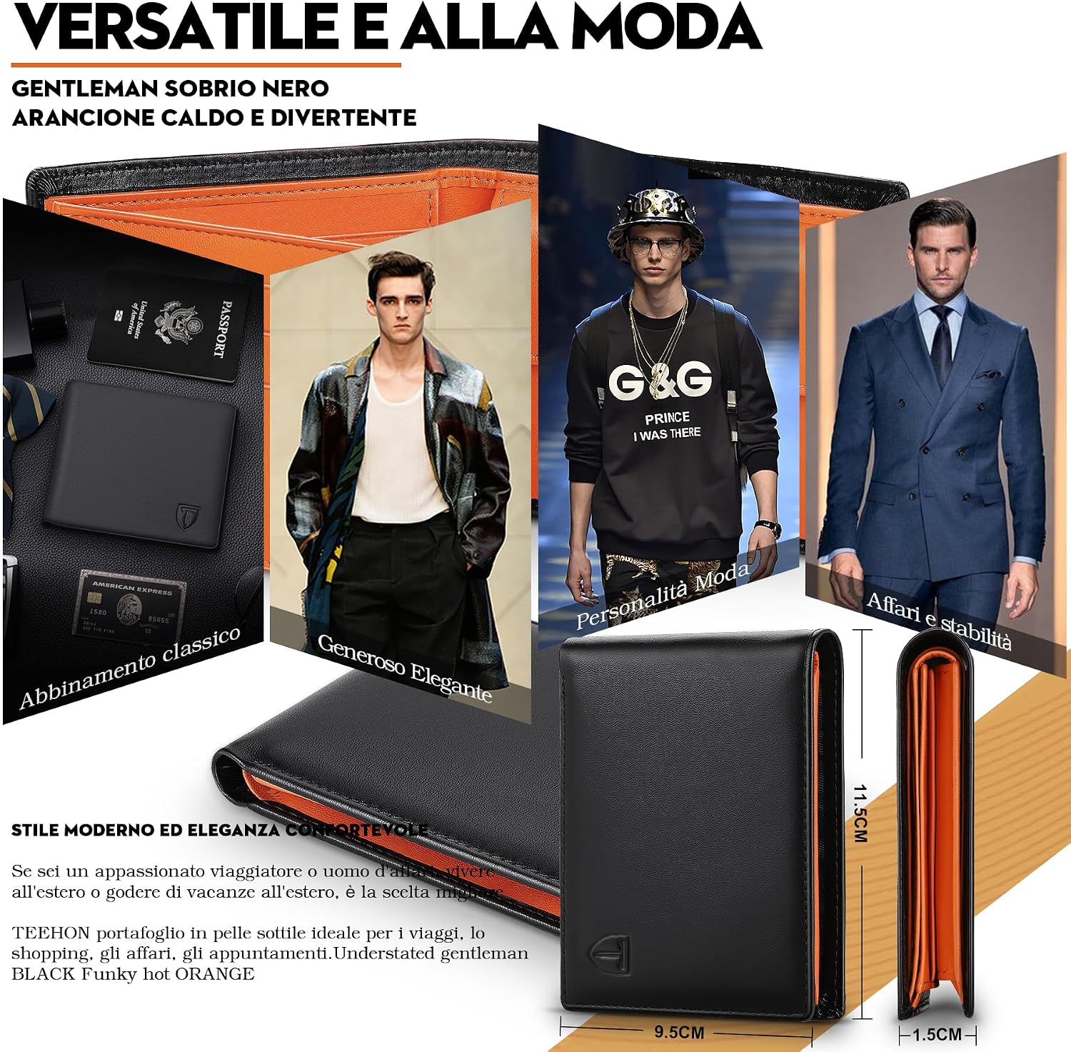 Detalle de TEEHON Portafoglio Uomo Slim Vera Pelle RFID