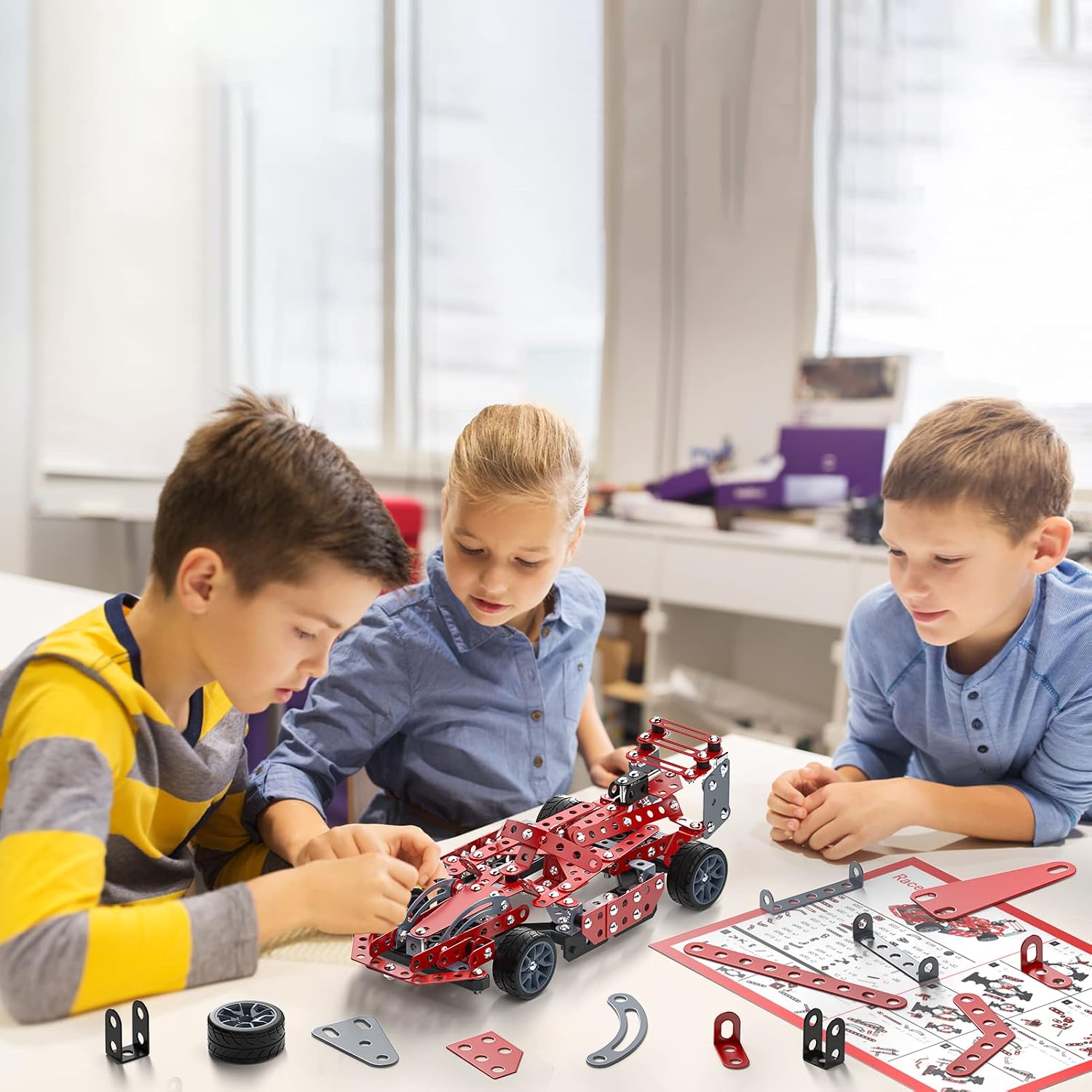 Detalle de Lucky Doug Building Kit Model Car Set (287-Piece STEM Project) for Kids Ages 8–12