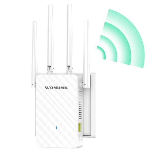 Detalle de WONLINK Repetidor WiFi 1200 Mbps de doble banda (2.4/5 GHz) con 4 antenas y puerto Ethernet