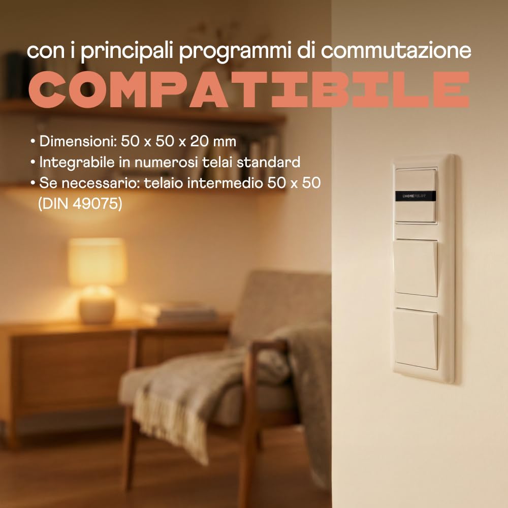 Detalle de HOMEPILOT Pulsante Smart a parete 1 gruppo: controllo manuale di dispositivi Smart Home