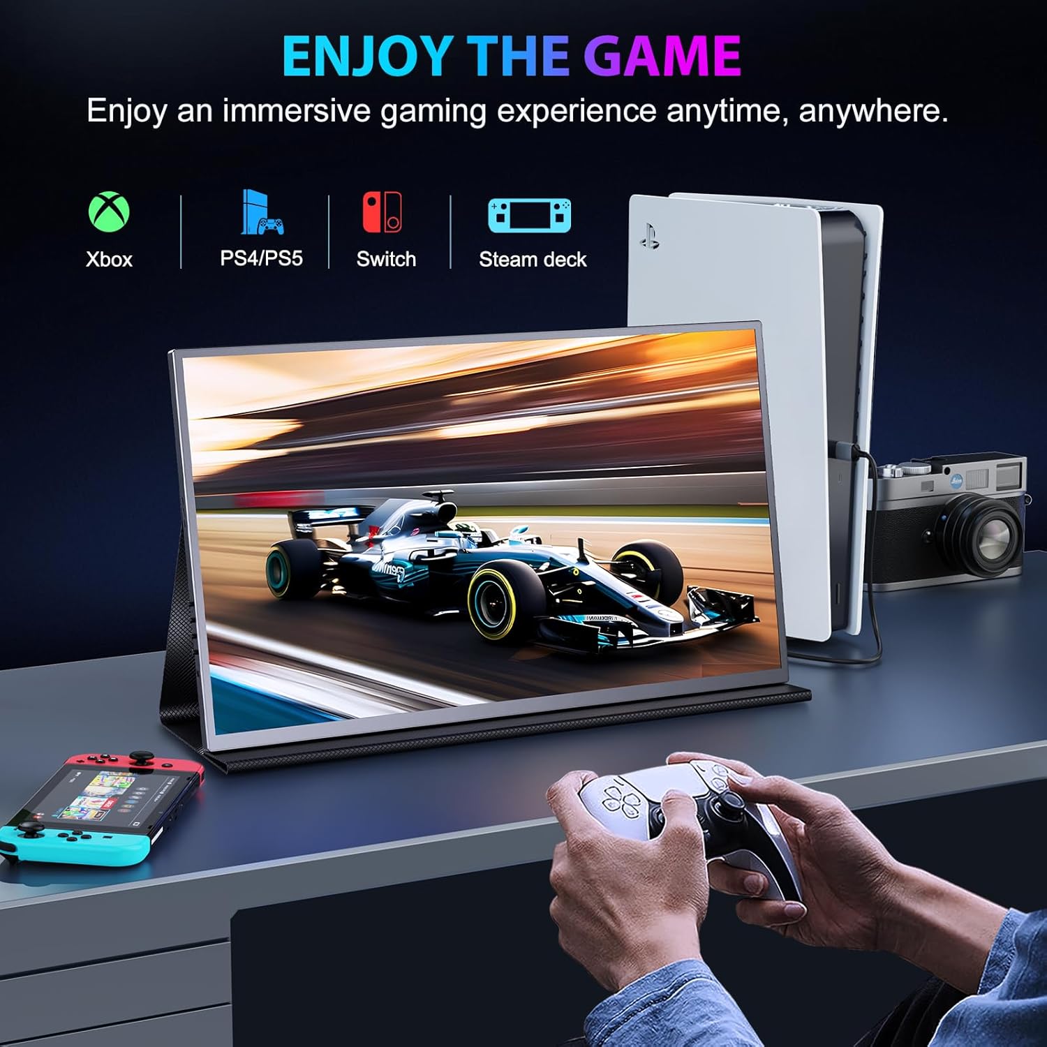 Thumbnail 5 de 18.5-Inch Portable Monitor for Laptop: 120Hz Full HD Second Screen with HDR, USB-C and VESA Stand