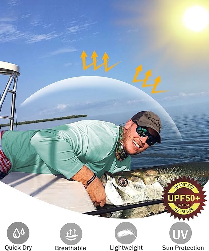 Thumbnail 5 de WELIGU Men's UPF 50+ Sun Protection Hoodie, Lightweight Quick-Dry Fishing Shirt