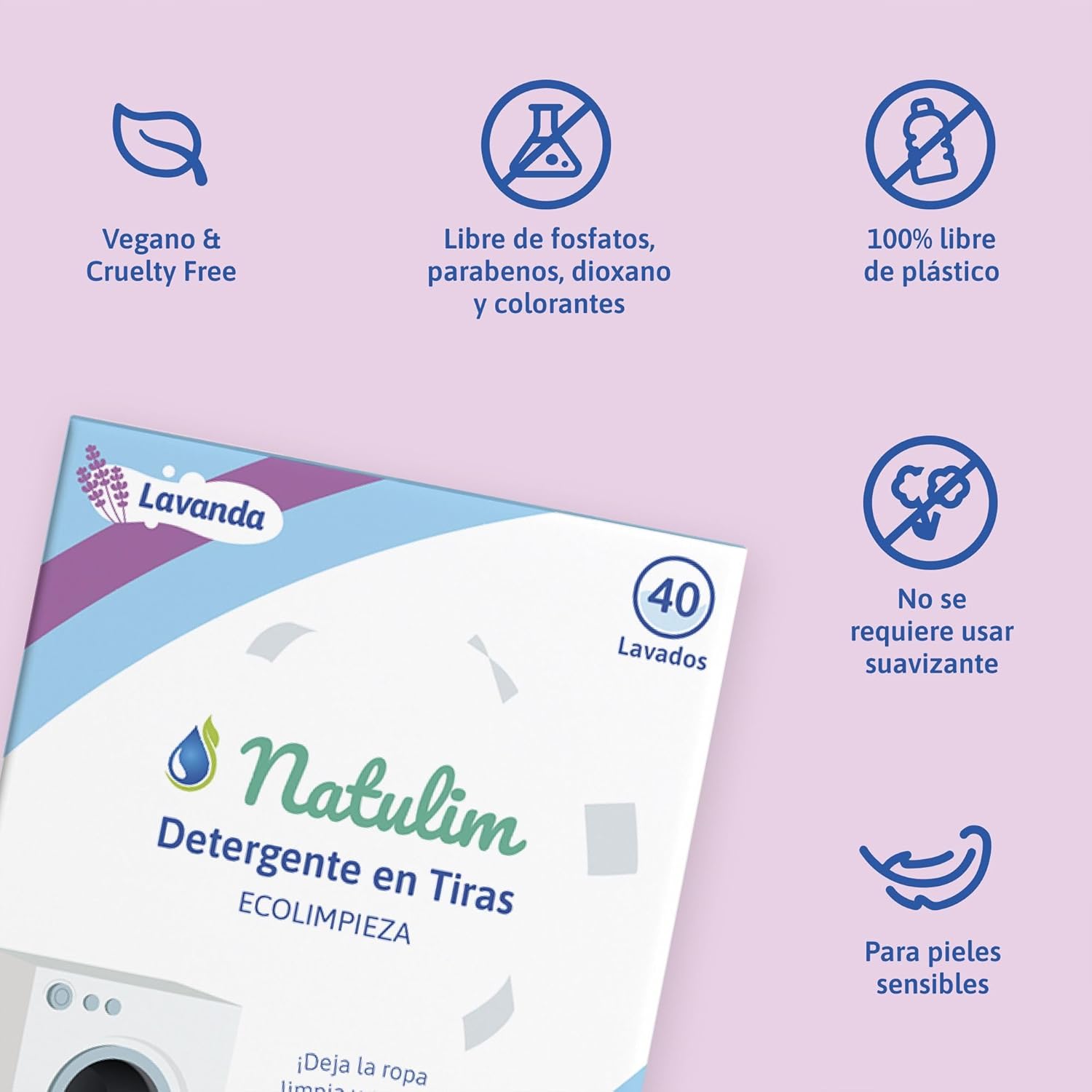 Detalle de Natulim Detergente en Tiras 40 lavados