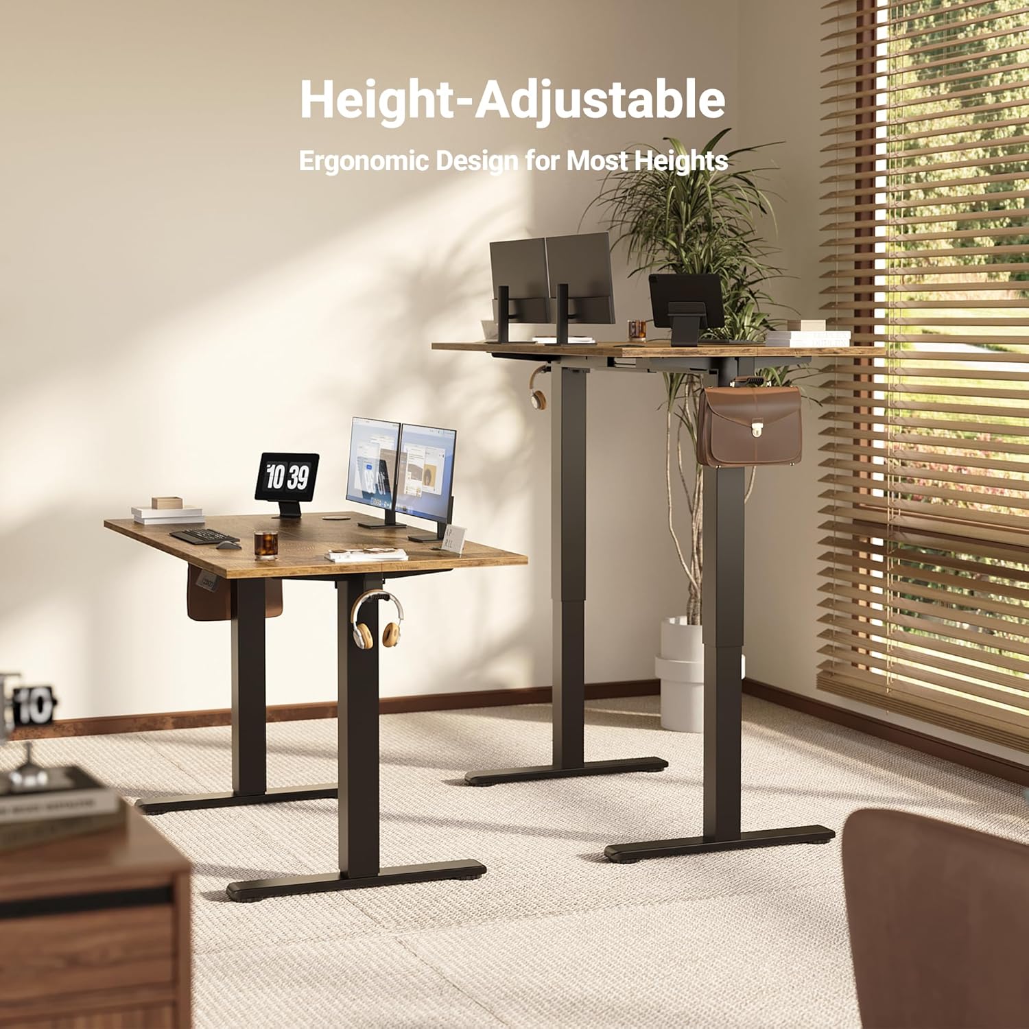 Thumbnail 2 de Claiks Electric Standing Desk 120x60cm – Height Adjustable with 3 Memory Presets